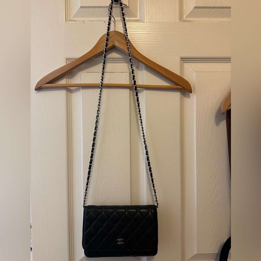 Black Crossbody Bag with Structured Design